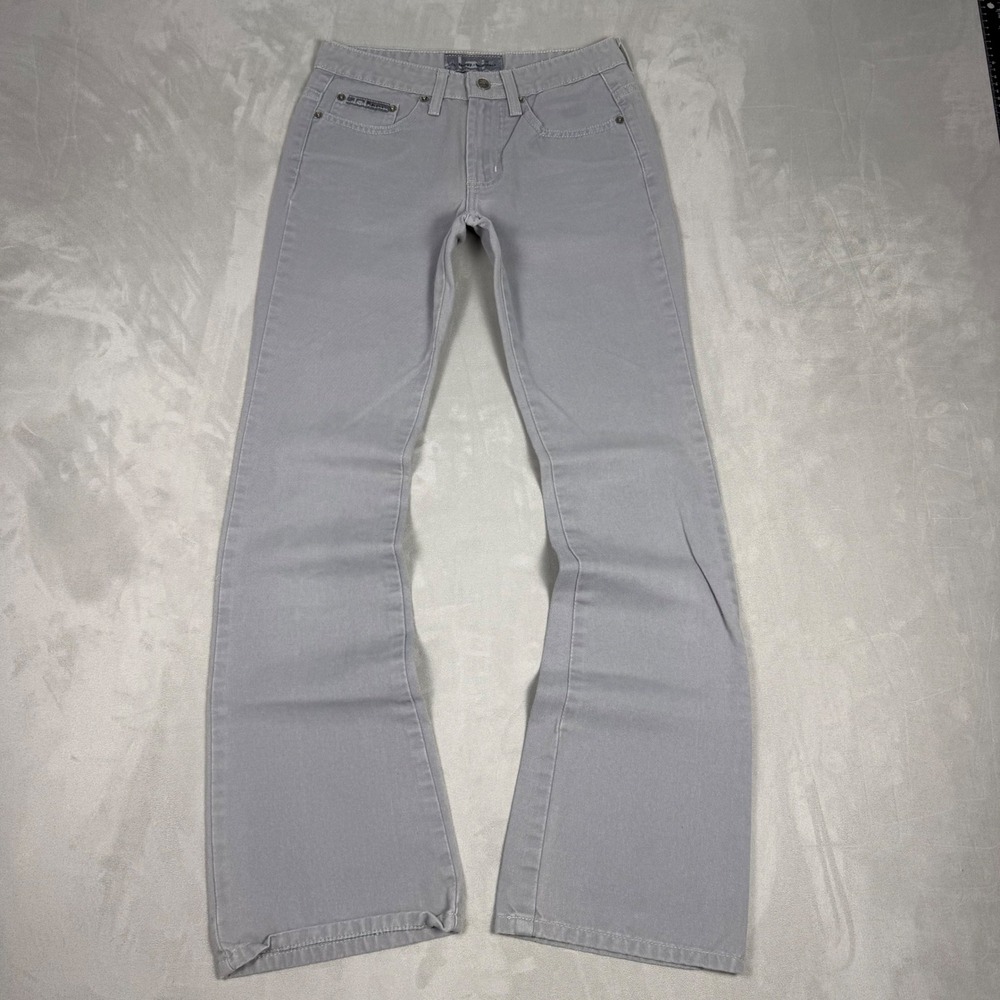 Y2K Womens l.e.i. Life Energy Intelligence Flare Leg Gray Jeans Size 0